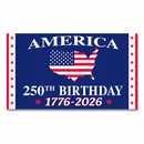 American 250th Birthday Made In U.S.A. Vinyl Outdoor Quality 3.5"x7.5" Inches Bumper Stickers Limited Edition