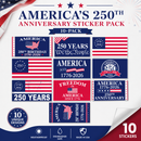 America's 250th Anniversary Sticker Pack — 10 Unique Designs | Made in USA