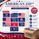 America's 250th Anniversary Sticker Pack — 10 Unique Designs | Made in USA