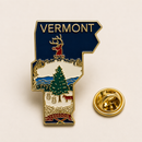 Vermont State Cloisonne Lapel Pin | Hand-Stamped Hard Enamel | Singles & Bulk
