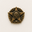 United States Veteran Star Wreath Lapel Pin Antique Bronze Plated | Military Honor Pin