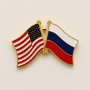 USA Russia Crossed Friendship Flag Cloisonne Lapel Pin | Hand-Stamped Hard Enamel | 2-Pack, Dozen & Bulk