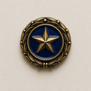 Texas Lone Star Antique Gold Medallion Lapel Pin | Cloisonne Hard Enamel
