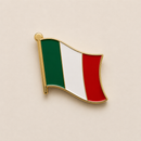 Italy Flag Wavy Cloisonne Lapel Pin | Italian Pride | Hard Enamel Gold Tone