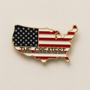 American The Greatest Nation USA Map United States of America Flag Lapel Pins