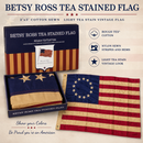 Betsy Ross American Heritage Flag | 2x3 Ft Cotton Sewn | Tea-Stained Vintage | Collector Edition
