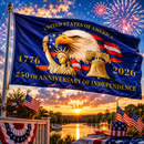 USA 250 Years Independence American Heritage Flag | 3x5 Ft Double Sided 100D | Brass Grommets