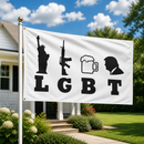 Trump LGBT White Flags 3'x5' 68D Brass Grommets