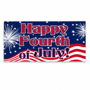 HAPPY FOURTH 4TH OF JULY Bumper Sticker Made in USA American Flag