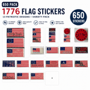 Thirteen Packs of 50 Bumper Stickers Betsy Ross American 250th Anniversary Themed Hot Sellers 3.5"x7.5" Inches 650 Total Retail Value $1500+
