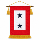 American Military Families US Service 2 Stars Active Duty 8x12 Inches Embroidered Gold Fringe
