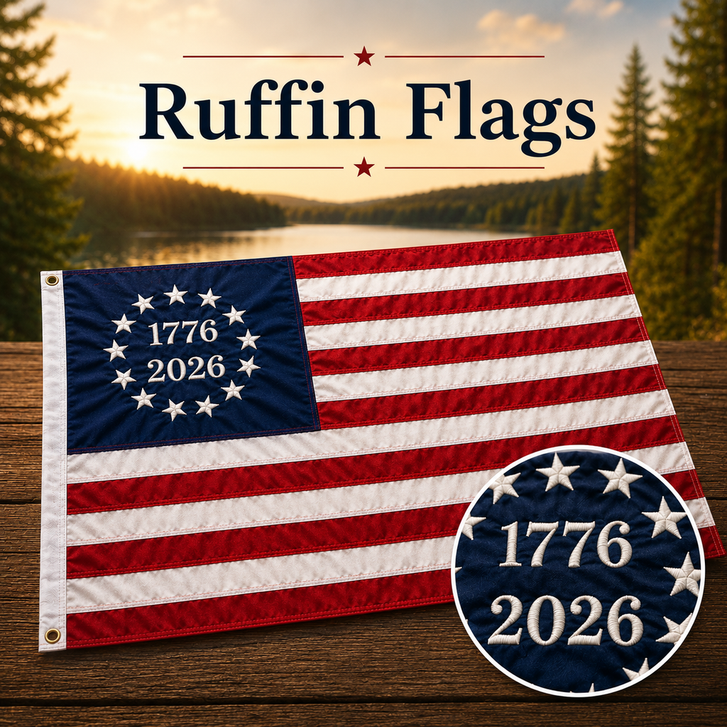 Betsy Ross 1776-2026 Embroidered Flag 4x6 | 250th Anniversary