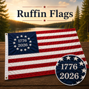 Premium Betsy Ross 1776 2026 4'x6' Nylon Embroidered Flags American 250th Anniversary Ships May 21