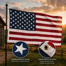 American Official Size 3 Feet 6 Inches x 6 Feet 7 Inches Approximately 100% USA Made Flags Embroidered Stars Sewn Stripes Cotton Brass Grommets