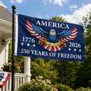 America We the People Banner 1776 2026 250 Years of Freedom American Flags Eagle USA 3x5 Feet Brass Grommets 100D Rough Tex