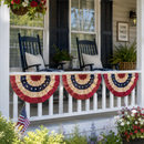 Vintage American Flag Buntings Three Pack American 1.5x3 18×36 Inches 2x4 24x48 Inches 3x6 Feet 36x72 Inches Options Real Pleated Embroidered USA Stars Tea Stained Fans