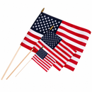 All American 4" inch x 6" inch USA Stick Flags Wood 10" Staffs