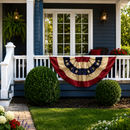 3'X6' Vintage Tea Stained American Pleated Bunting Fan USA 3x6 feet Experly Printed With Pleats
