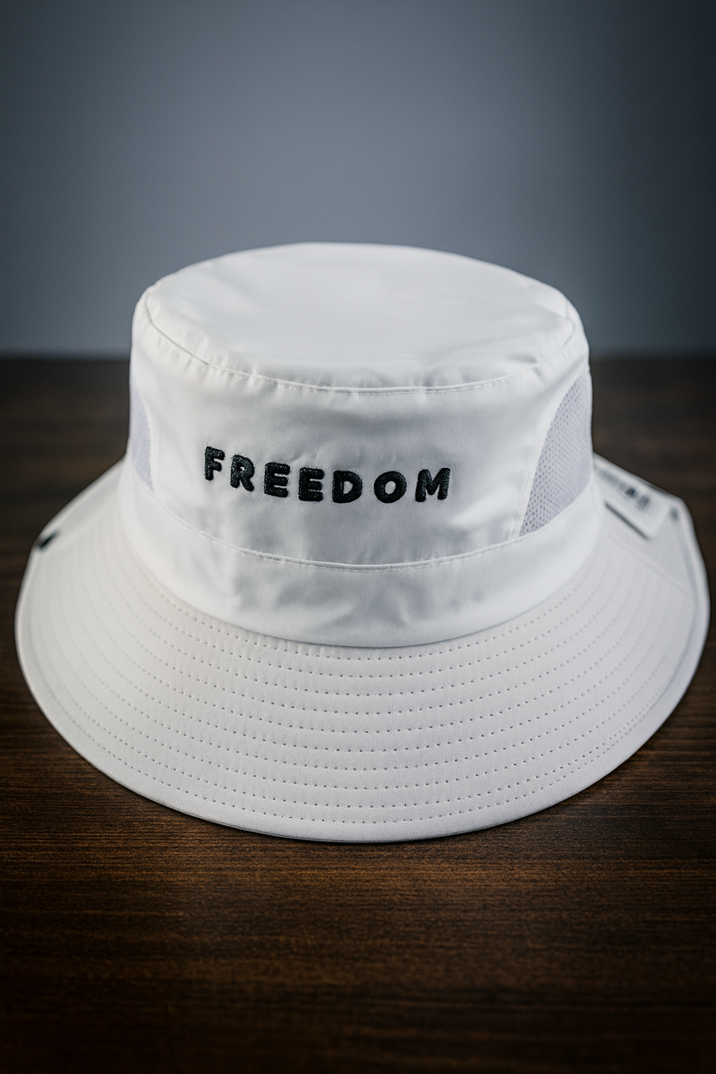 Charlie Kirk Freedom Safari Golf Sun Hat Premium Embroidered White Made to Order Ships After November 1 in Time for Christmas