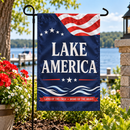 Lake of America | Land of the Free Home of the Brave Garden Flag | 12x18 in | Double Sided