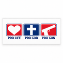 Pro Life God Gun Bumper Sticker | Made in the USA | Shipping by 9/30