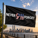 Never Forget 9/11 Memorial Twin Towers Black Tactical Flag | 3x5 ft | Rough Tex® 68D