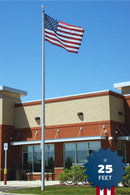 Flagpole 25 Feet Above Ground One Piece American Aluminum Flag Pole Premium Model In Stock