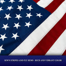 American Official Size 3 Feet 6 Inches x 6 Feet 7 Inches Approximately 100% USA Made Flags Embroidered Stars Sewn Stripes Cotton Brass Grommets