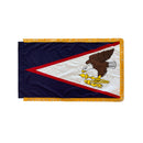 United States 56 Flags Set 3x5 Feet Cotton Gold Fringe Sleeve Premium Indoor Use One of Each American State & all Six U.S.A. Territories