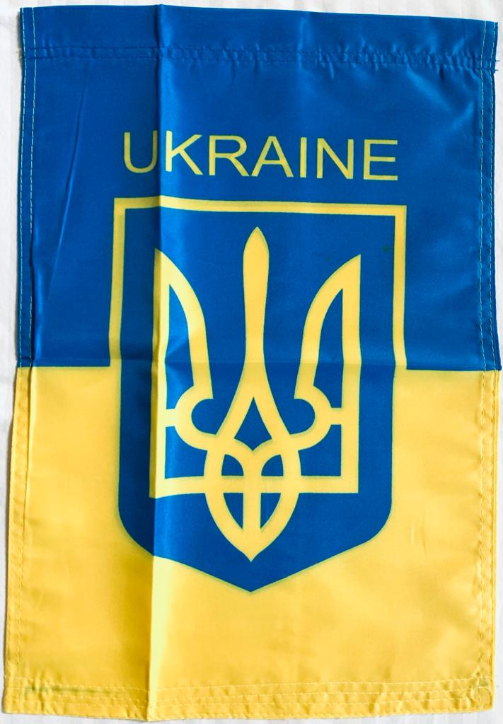 Ukraine Large Trident 12"x18" 100D ROUGH TEX® Double Sided Garden Flag