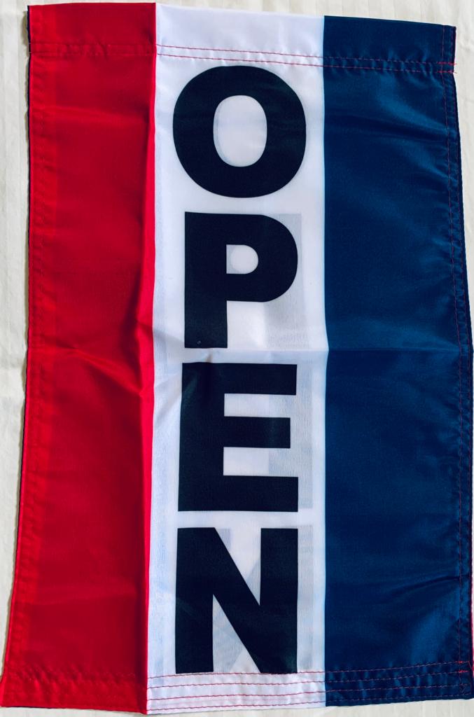 Open 12"x18" 100D ROUGH TEX® Double Sided Garden Flag