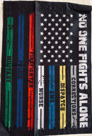 No One Fights Alone US Memorial 12"x18" 100D ROUGH TEX® Double Sided Garden Flag