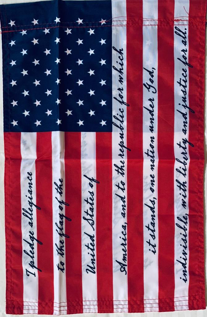 USA American Pledge of Allegiance 12"x18" 100D ROUGH TEX® Double Sided Garden Flag