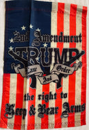 Trump 2nd Amendment Law and Order 12"x18" 100D ROUGH TEX® Single Sided Garden Flag