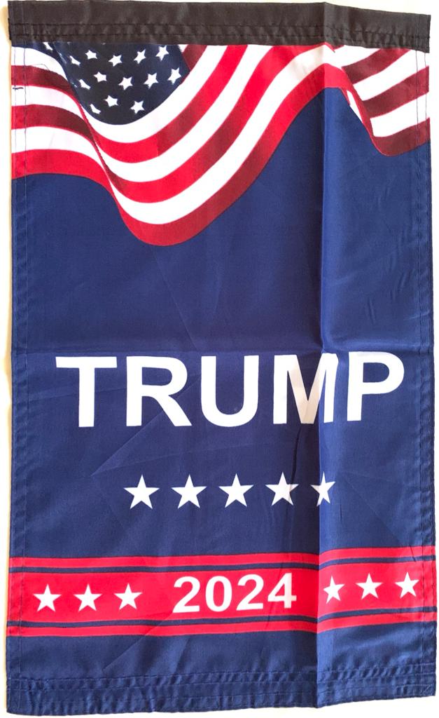 thumbnail image 2 of Trump 2024 Blue & Red 12"x18" 100D ROUGH TEX® Double Sided Garden Flag 2 of 9