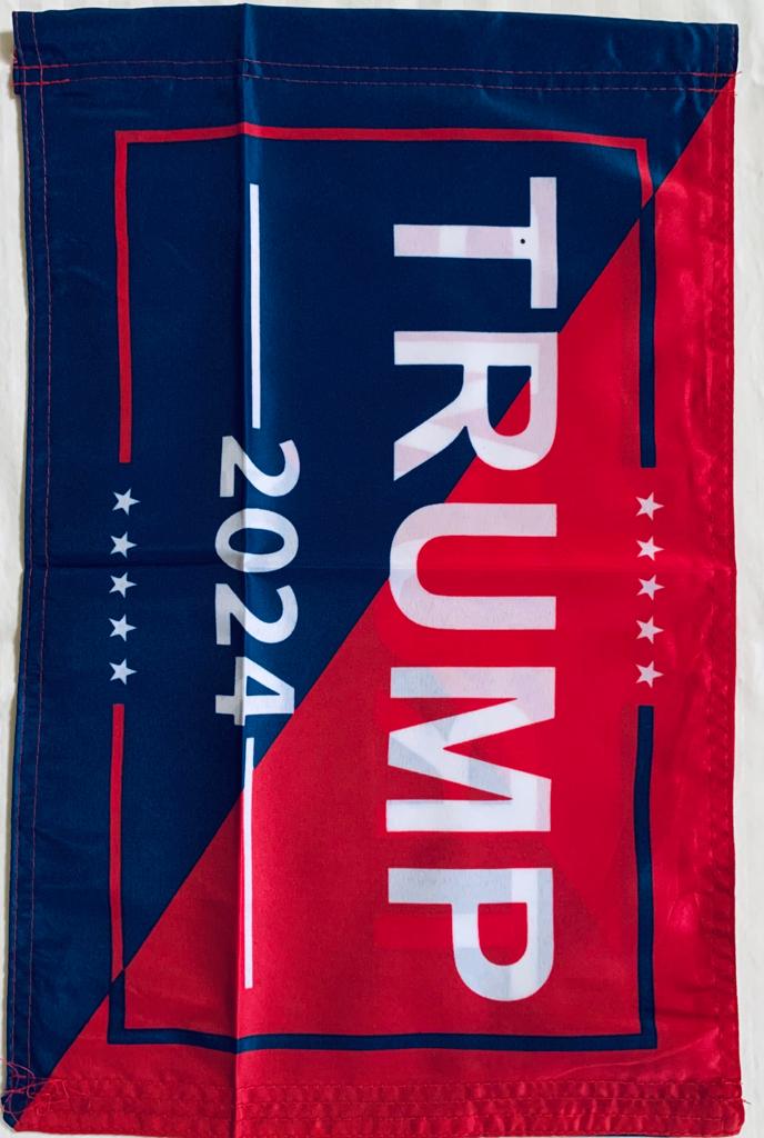 Trump 2024 Blue & Red 12"x18" 100D ROUGH TEX® Double Sided Garden Flag