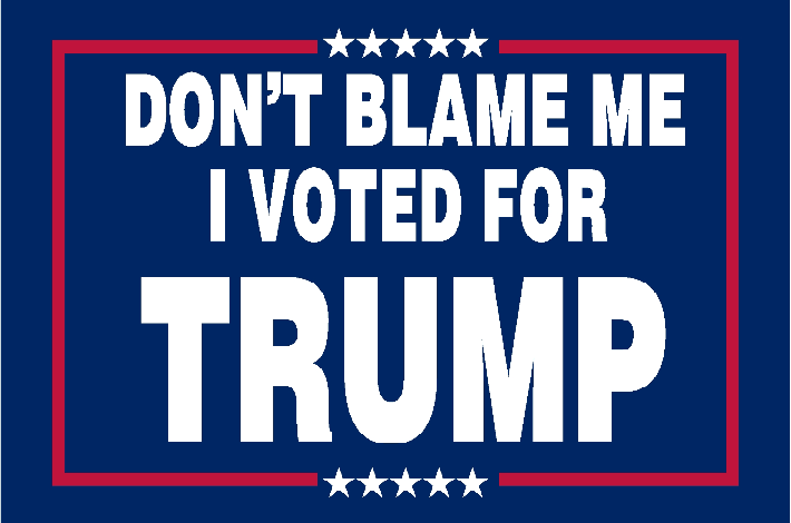 Don't Blame Me I Voted For Trump Blue 3'X5' Double Sided Flag ROUGH TEX® 100D