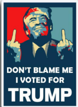 Don't Blame Me I Voted For Trump Middle Finger 3'X5' Double Sided Flag ROUGH TEX® 100D Banner