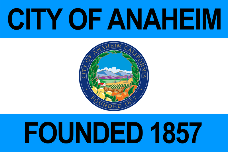 Anaheim California City Flags Double Sided Made to Order