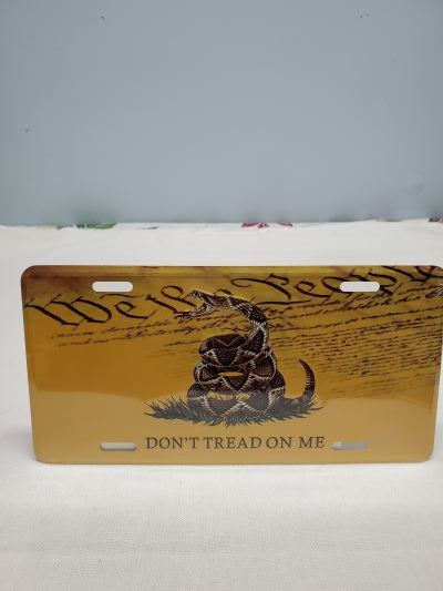 Gadsden Automobile Tag Live Rattle Snake We The People Embossed License Plate Don't Tread on Me