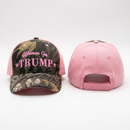 Women For Trump Pink Camo Embroidered Hat | Patriotic Hat for Women