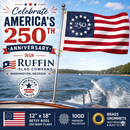 Betsy Ross 250th Anniversary Boat Flag | 12x18 In | 100D Rough Tex | Brass Grommets