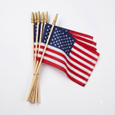 American Stick Flags | 11×15" | 24" Natural Wood Staff | Gold Spear | Sewn Edges | 68D Nylon | Bulk Packs