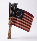 Betsy Ross 12x18 Inch Stick Flags Vintage Tea Stained 30 Inch Wooden Staffs American Revolution New Batch Ships June 1 2026