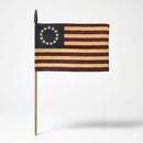 Betsy Ross 12x18 Inch Stick Flags Vintage Tea Stained 30 Inch Wooden Staffs American Revolution New Batch Ships June 1 2026