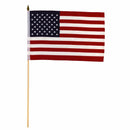 American Government Specificans 12x18 Inches USA Flags on 30" wood staffs SIX PACK