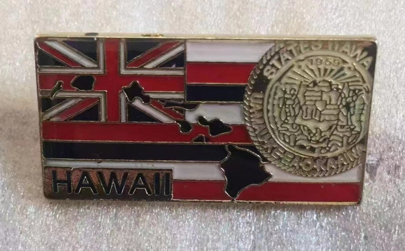Hawaii State Map Lapel Pin