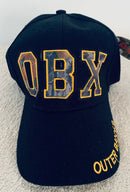 OBX Outer Banks North Carolina Navy Blue & Woods Camo Black Embroidered Premium Cotton Embroidered Cap