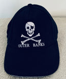 Outer Banks North Carolina Pirate Patch Crossed Bones Black Embroidered Black Caps Skull Jolly Roger