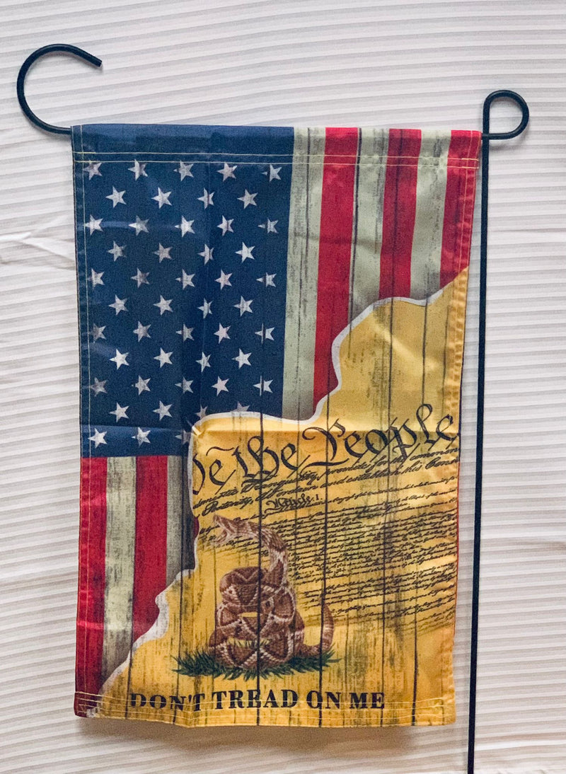 USA Gadsden We The People 12"x18" 100D ROUGH TEX® Double Sided Garden Flag